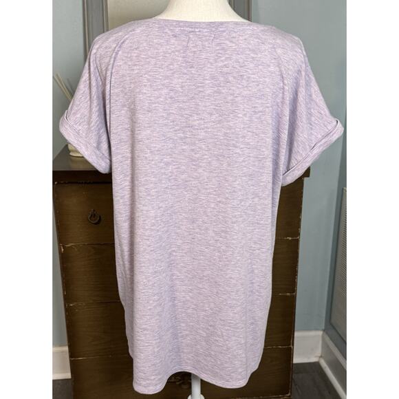 Cupio Light Purple Short Sleeve Tee, Viscose, Polyester, Spandex, Size XL - Picture 3 of 5